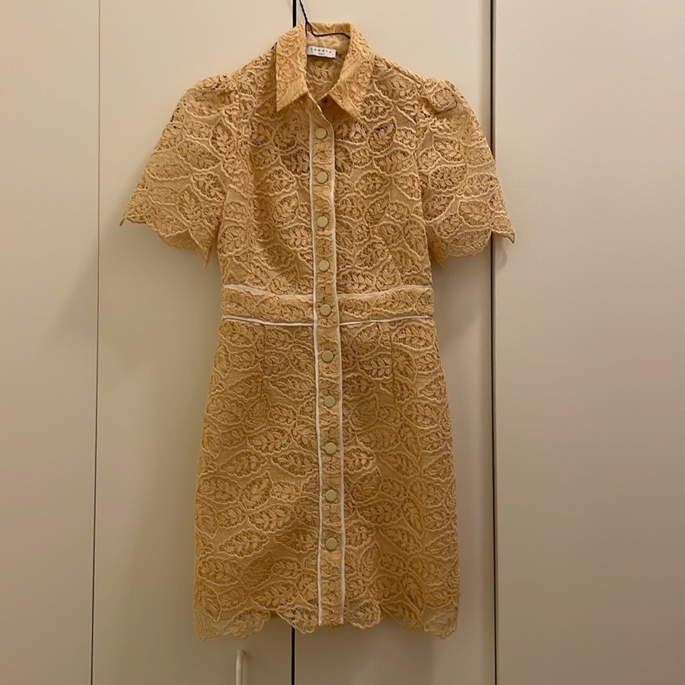 Sandro Yellow Lace Dress NWOT